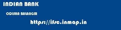 INDIAN BANK  ODISHA BALANGIR    ifsc code